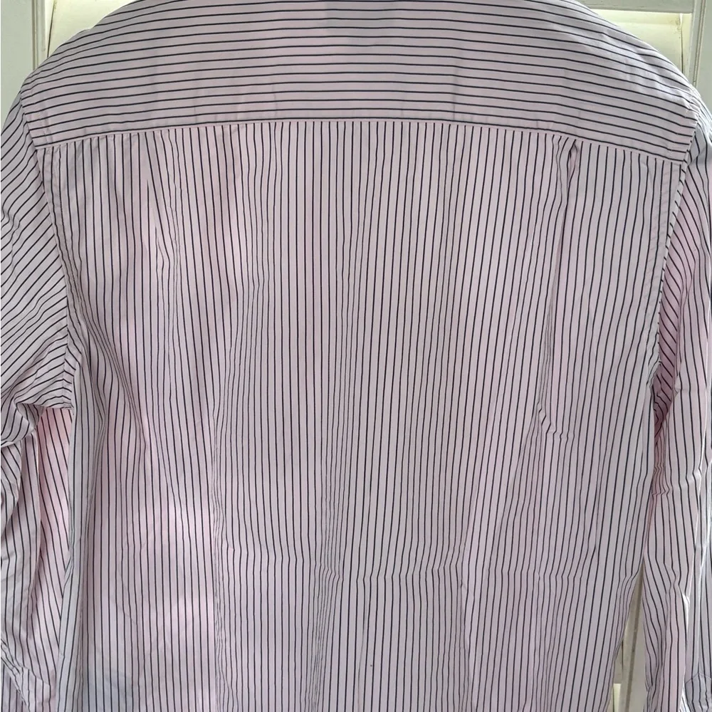 Club‎ Monaco  large Men's Button Down Shirt  pink with Black Stripes